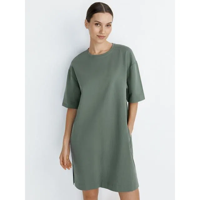 ~Omsa Платье-туника жен. OmD 3741С OVERSIZE кор/рук (футер), 50 (XL) Militari
