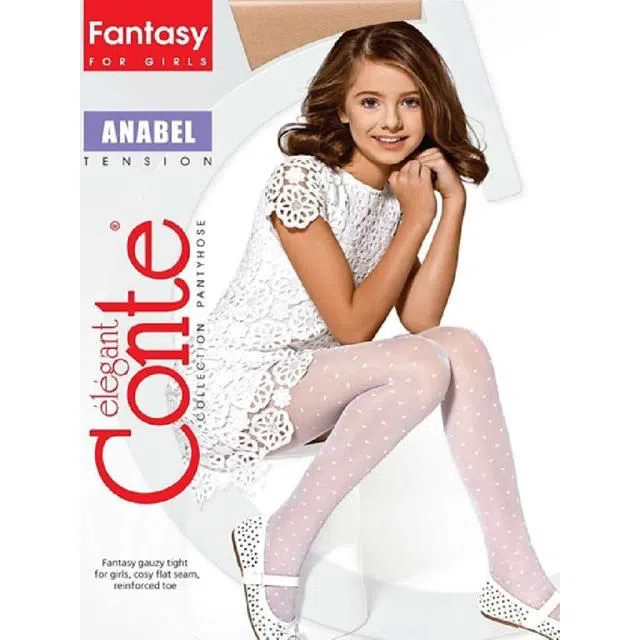 CONTE-kids Колготки Праздн. ANABEL "Сердечки" р.104-110 bianco / МАРКА