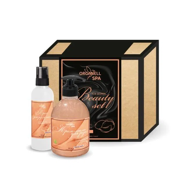 Ж ORGANELL Н-р (крем-мыло д/рук 300ml + крем д/рук и тела 110ml) ДАМАССКАЯ РОЗА