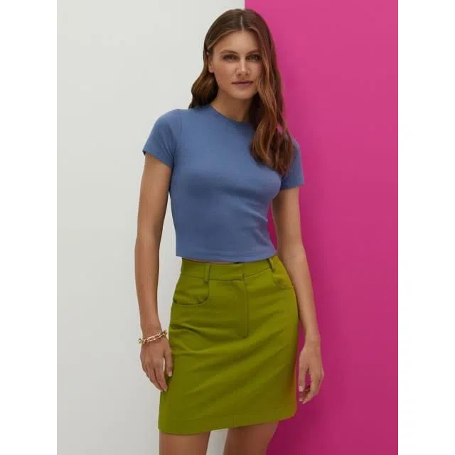 MINIMI 1421С Fresh Футболка жен (укороченная) 42/XS, Jeans