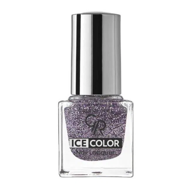 GR Лак ICE COLOR Nai 6млl т.195 красно-розовый с мульти блестками