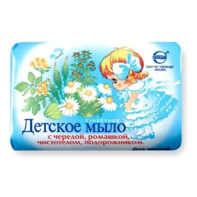 СВОБОДА Мыло туалетн. ДЕТСКОЕ 100г ЧИСТОТЕЛ,ЧЕРЕДА,ПОДОРОЖ.РОМАШ. 100г /033/