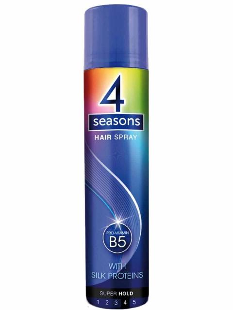 _4 Seasons Лак д/волос 265мл 4 Super Hold (Pro-Vitamin B5, Silk Proteins)/600/